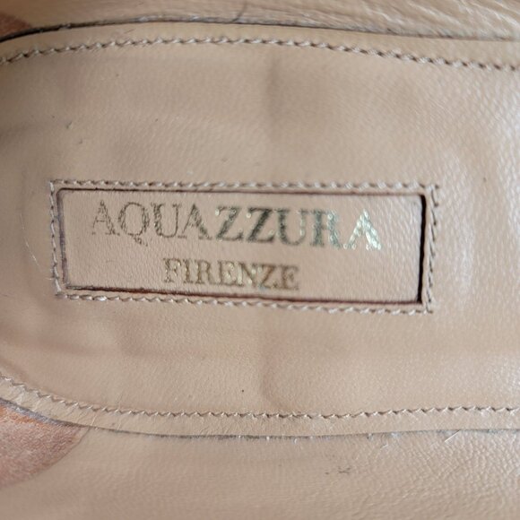 Aquazzura Firenze Crocodile-Embossed Leather Ballet Flats. Size 7 - Picture 10 of 10